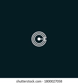 Initial Letter C logo Connected circle symbol. Design Template Element
