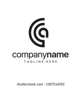 initial letter C and A logo design template