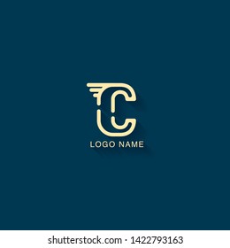 Initial letter C logo design with one line concept. Modern logo design template