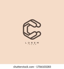 Initial Letter C logo design template elements.