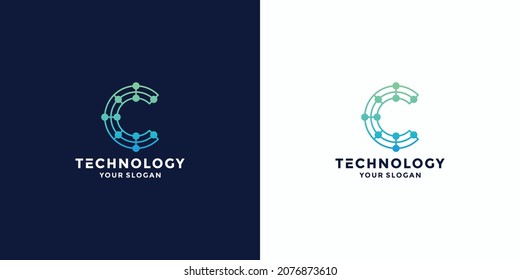 Initial Letter C Logo Design. C Technology Logo Design.