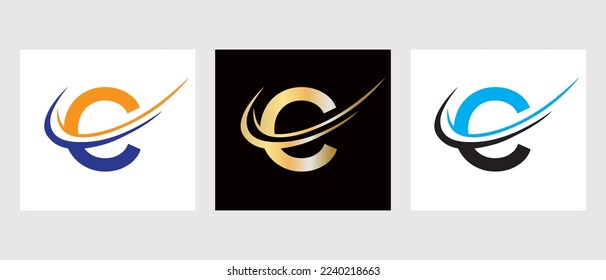 Initial Letter C Logo Design Template. Monogram C Letter Logotype Symbol