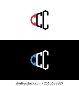 Initial letter C logo design. CCC logo icon illustration