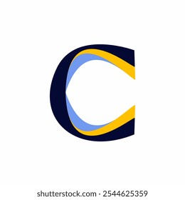 Diseño inicial del logotipo de la letra C. C Diseño de Logo. Símbolo de la letra C.
Letra C. Letra inicial.