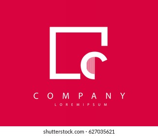 Initial Letter C logo design template With Box