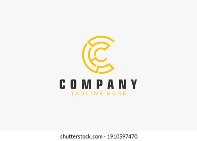 Initial Letter C Logo.  Geometric Line isolated. Usable for Business, Building and Technology Logos. Flat Vector Logo Design Template Element.