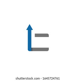 Initial letter C logo with grow up shape for growing success business company, ui and ux, website or mobile application. Connected arrow up, growth, progress integrate and success concept.
