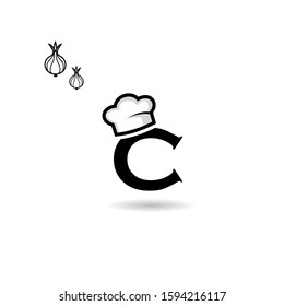 Initial Letter C Logo with hat chef for Restaurant logo