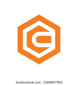 Initial letter C logo icon design, hexagon shape vector
