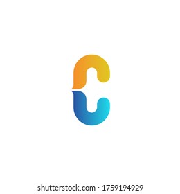 logotipo de letra inicial C, plantilla de diseño de estilo de arte de línea