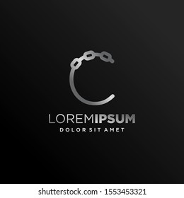 Initial Letter C Logo with Linked Chain