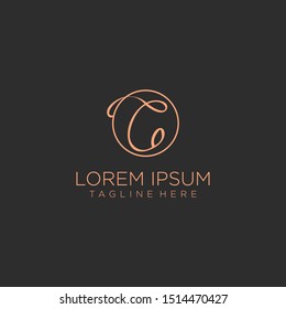 Initial Letter C  Logo Luxury Vector Design Template .
