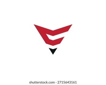 Initial letter C logo. Red and Black color C letter. C letter logo 