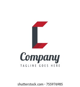 Initial Letter C Logo With Ribbon Style
