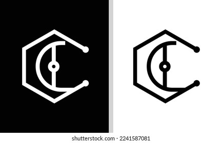 Initial letter C logo templat. suitable for business, brand identity, internet, online shop, label or packaging.
