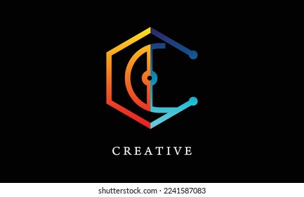 Initial letter C logo templat. suitable for business, brand identity, internet, online shop, label or packaging.
