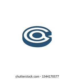 Initial letter C a logo template with modern circle or coin symbol in flat design monogram illustration