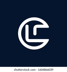Initial letter C logo template with geometric rounded helmet line art illustration in flat design monogram symbol