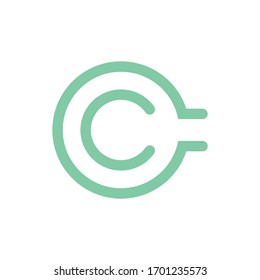 Letra inicial C Ilustración vectorial de plantilla de logotipo de carta inicial