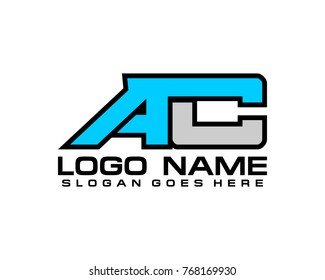 Initial letter A & C logo template vector
