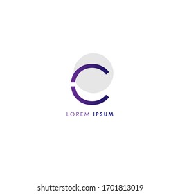 Initial letter C logo vector design template with grey circle isolated on white background. Can be used for company logo or symbol