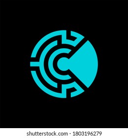 Plantilla de vector de logotipo C de letra inicial
