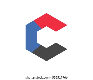 Initial Letter C logo vector polygon