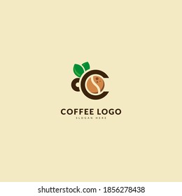 Initial letter C logotype. Minimalist coffee logo concept, fit for cafe, restaurant, packaging and coffee business. Illustration vector logo.
