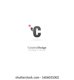 Initial Letter I C Lowercase Logo Template. Design Vector Illustration