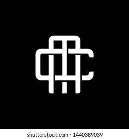 Initial letter C and M, CM, MC, overlapping interlock monogram logo, white color on black background
