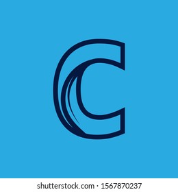Initial letter C minimalism logo template for company or business brand