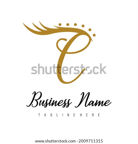 Initial Letter C Modern Luxury Eye Lash, Lashes, Beauty, Salon, Spa, Cosmetic, Makeup Business Logo Concept