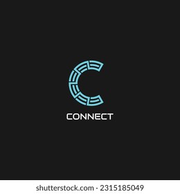 Ursprüngliches Letter C-Logo im modernen Stil mit kreisförmigem Digitalsymbol