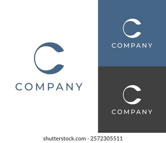 Initial Letter C Monogram Circle Circular Round Simple Minimalist Vector Logo Design Illustration