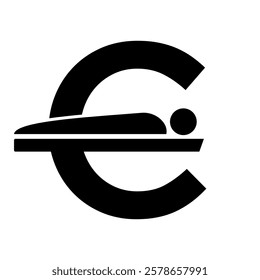 Initial Letter C MRI Symbol Of Medical MRI Procedure Vector Template. Tomography Sign
