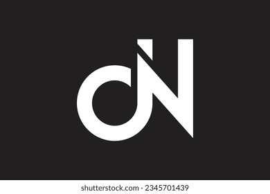 Initial letter c n, o n logo design template on black background