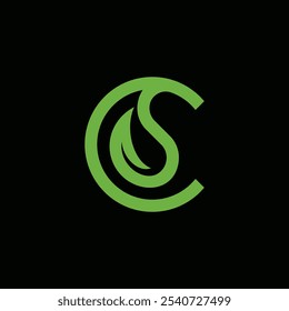 Initial Letter C Natural Green Leaf Logo Design Inspiration