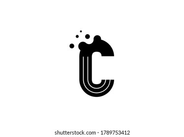 Letra inicial C Superposición negrita lineal negrita monograma Logotipo