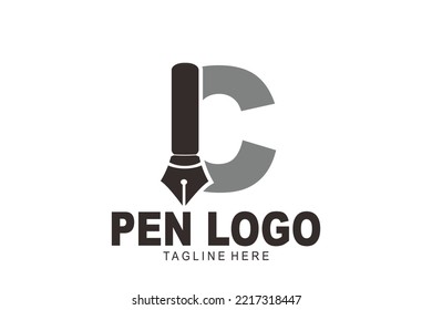 logotipo de lápiz de letra C inicial