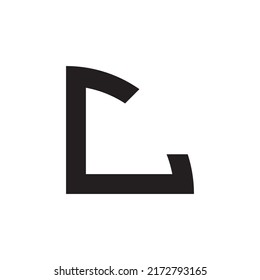 Initial Letter C Quarter Circle Logo