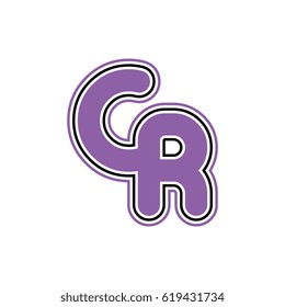 initial letter c and r. cr monogram outline logo