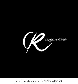 Initial Letter C R \ R C Handwriting and Signature Logo