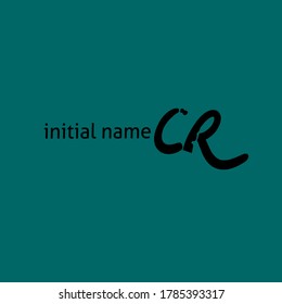 Initial Letter C R \ R C Handwriting and Signature Logo