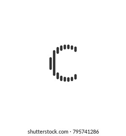 Initial letter C rain line, line with unique concept. Vector logo template