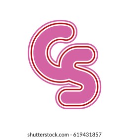 initial letter c and s. cs monogram outline logo