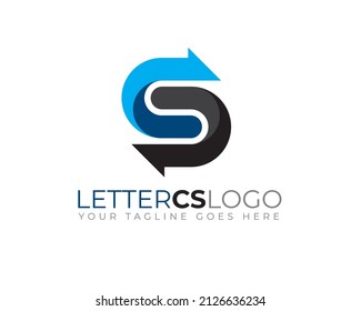 initial letter C S recycle proccess logo	