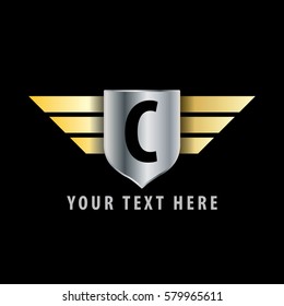 Initial Letter C Shield Icon Design Logo Template