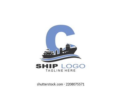 logotipo de envío inicial de la letra C