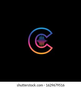 Initial Letter C Sound Weaves Logo Design Concept