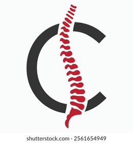 Initial Letter C Spine Logo Concept For Chiropractic Logo Design, Medical Physiotherapy Symbol